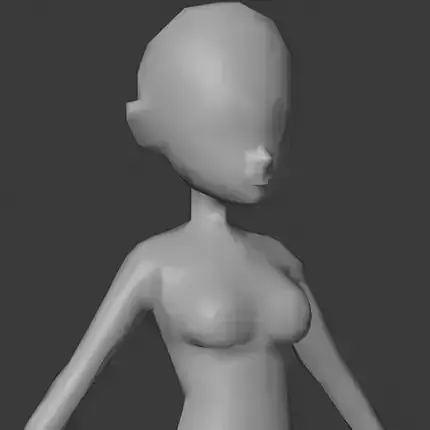 Low-poly stylized female character