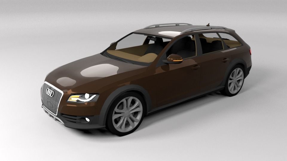 AUDI A4 ALLROAD 2010 LOWPOLY Low-poly 3D model_4