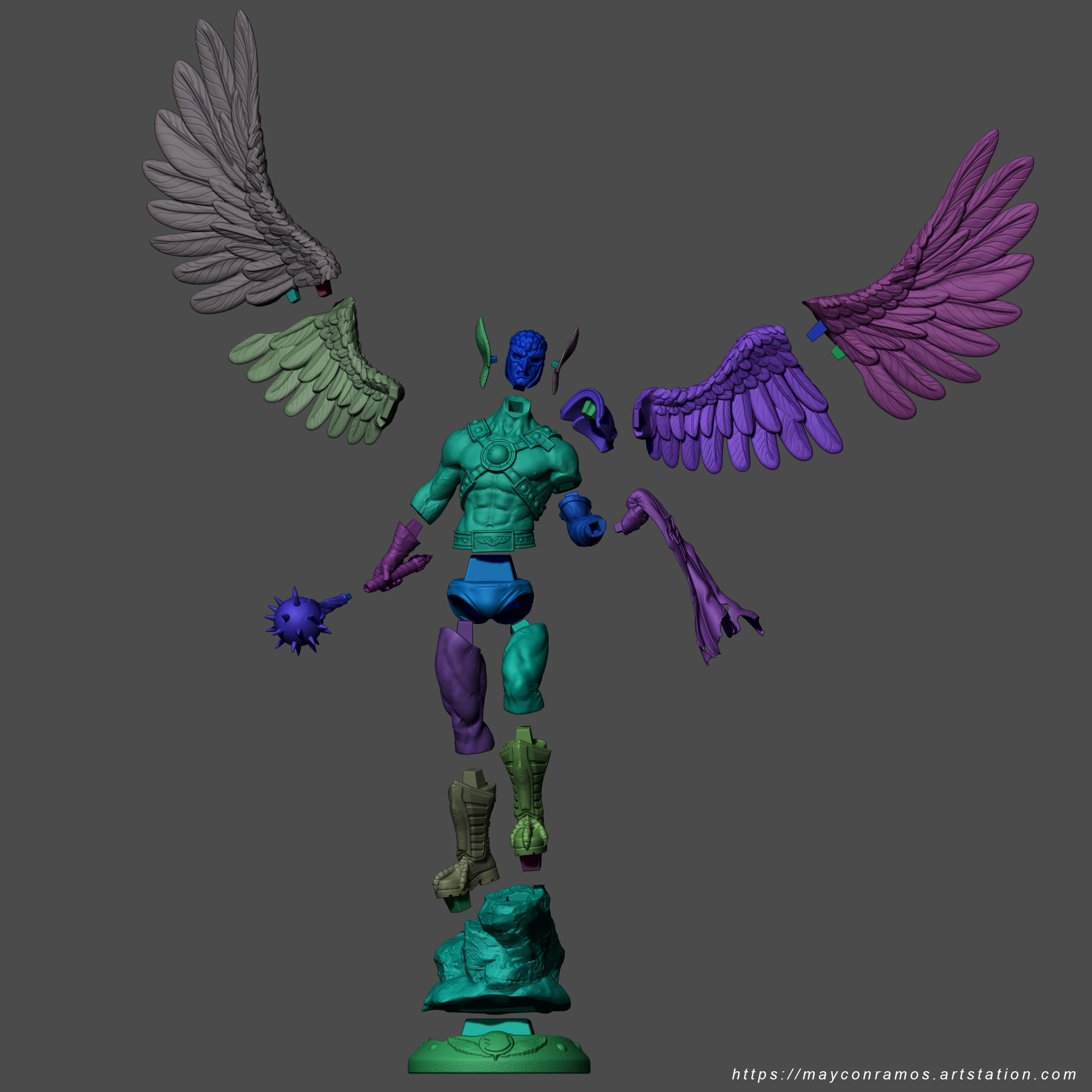Hawkman - 3d Print Model lord of rings statue 3D print model_7