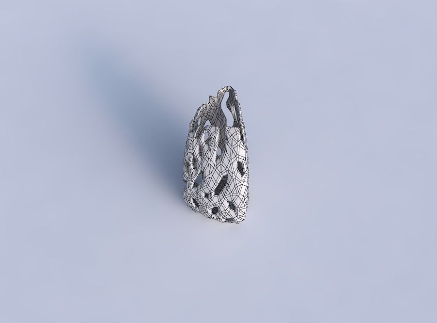 Vase curved tipping triangle with faceted cuts 3D print model_6