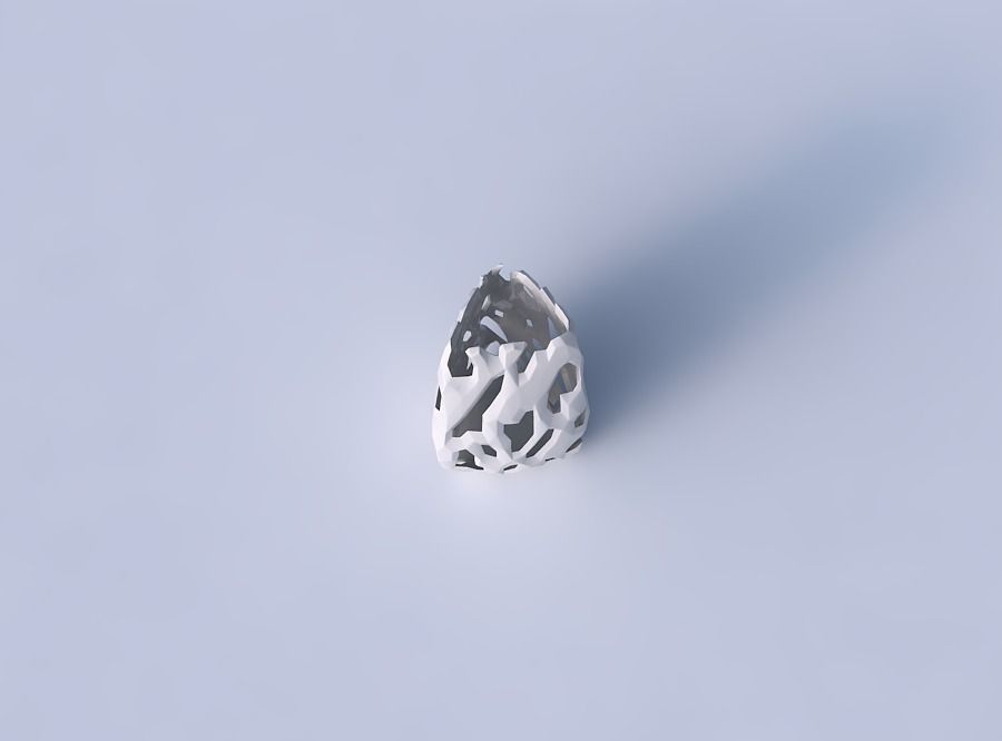 Vase curved tipping triangle with faceted cuts 3D print model_2