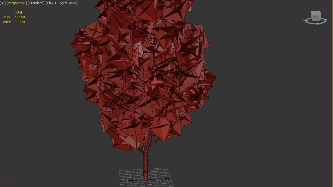 Cypress Oak Tree Low-poly 3D model_5