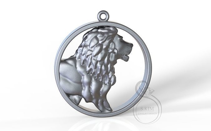 Lion in round 3D print model