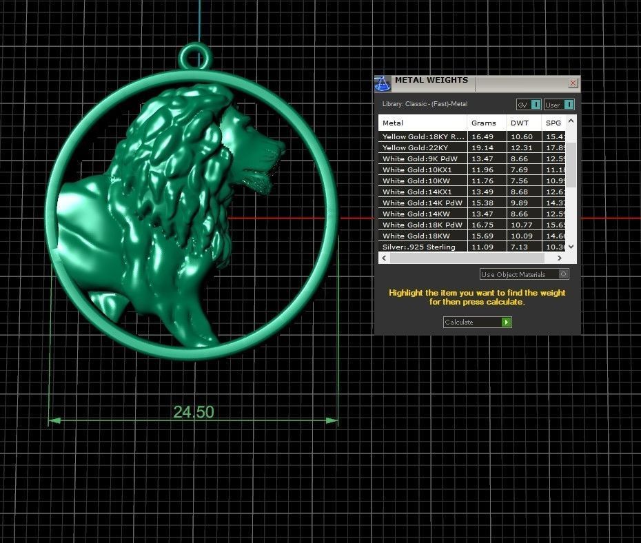 Lion in round 3D print model_2