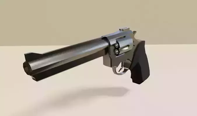 Black Revolver 44 - Magnum - Gun - Weapon - Arma Low-poly 3D model