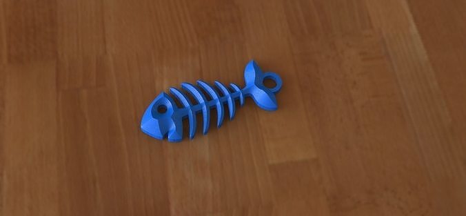 Fish skeleton earrings 3D print model