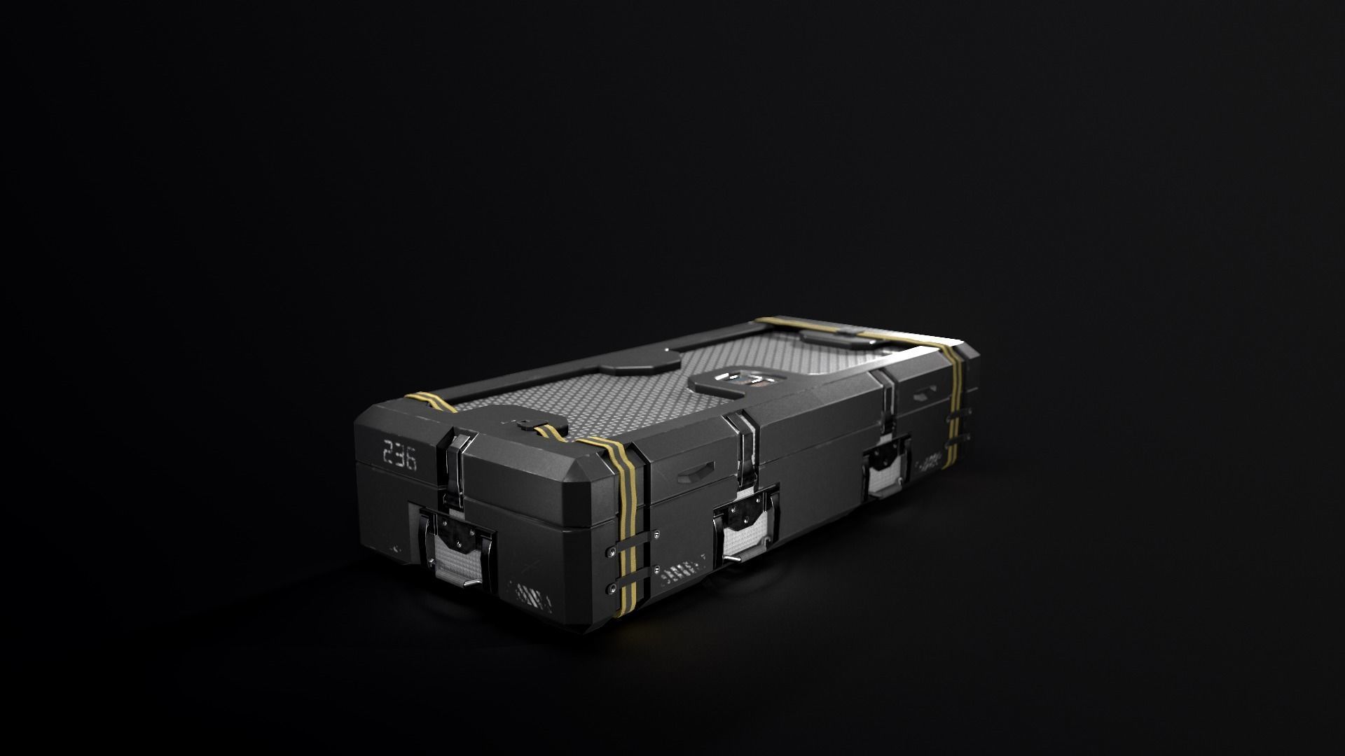 Weapon box Sci-fi box Low-poly 3D model_2