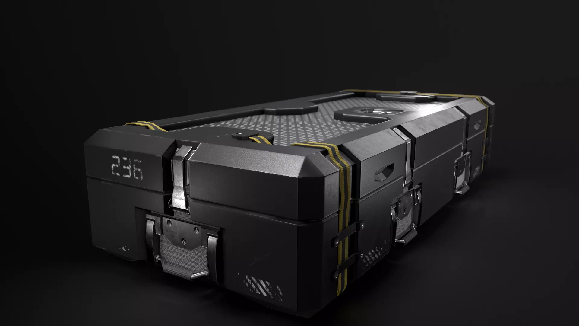 Weapon box Sci-fi box Low-poly 3D model_0