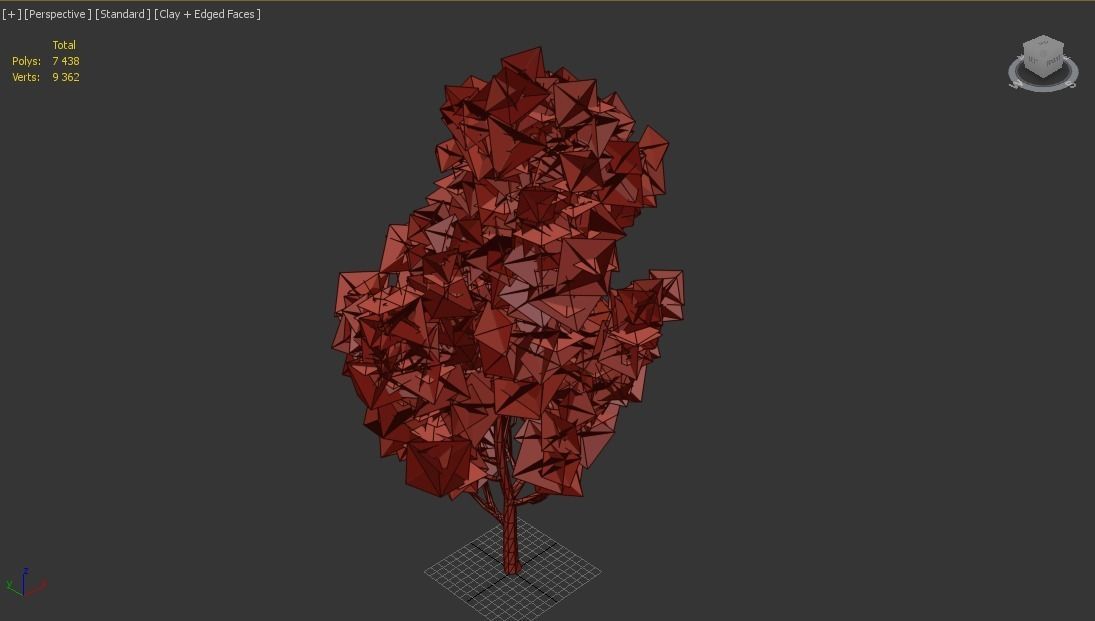 Cypress Oak Fall Tree Low-poly 3D model_5