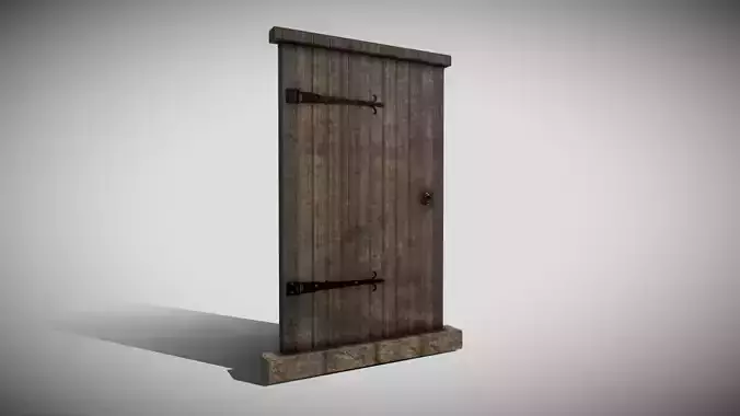 Medieval Door Low-poly 3D model