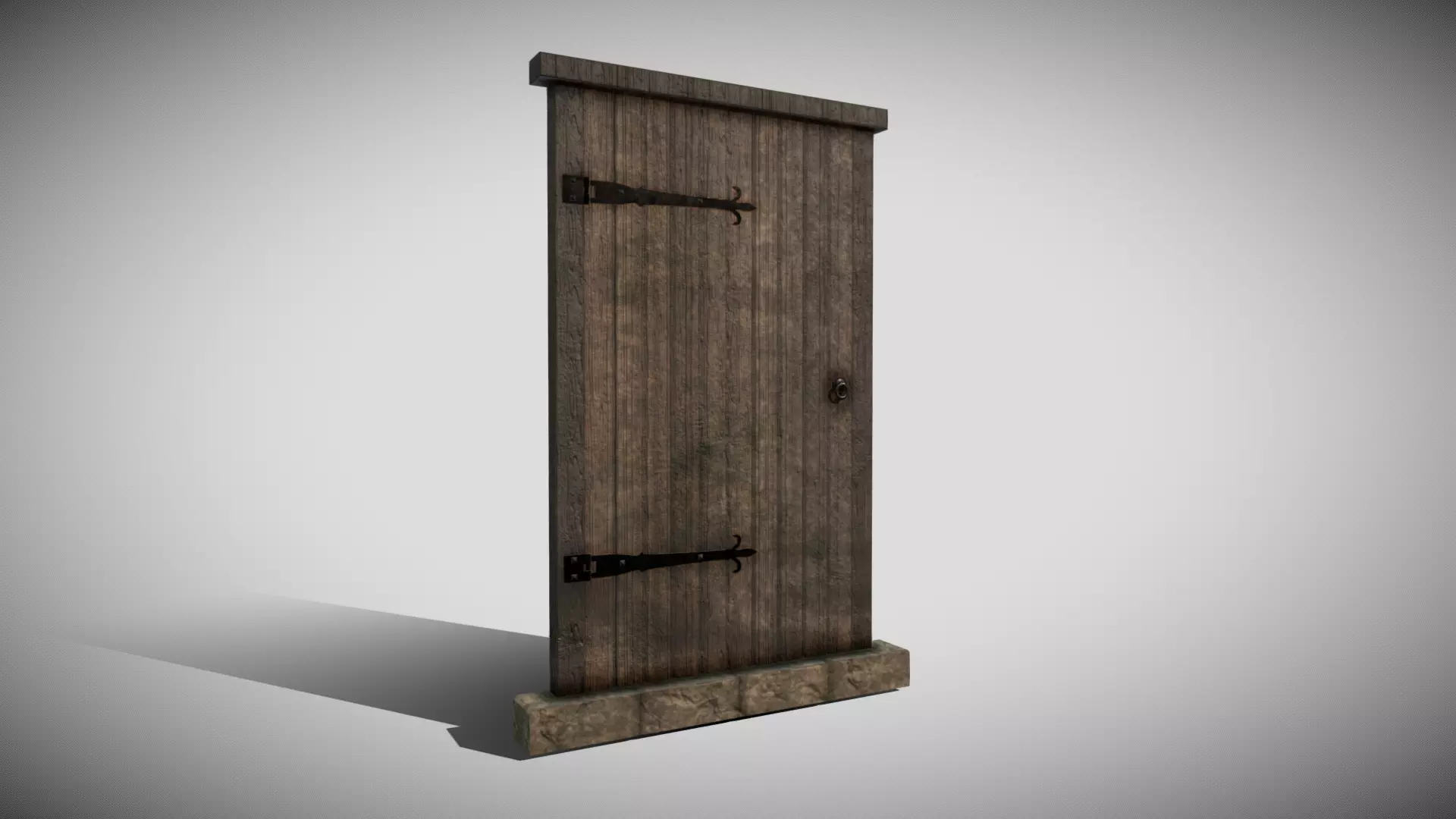 Medieval Door Low-poly 3D model_0