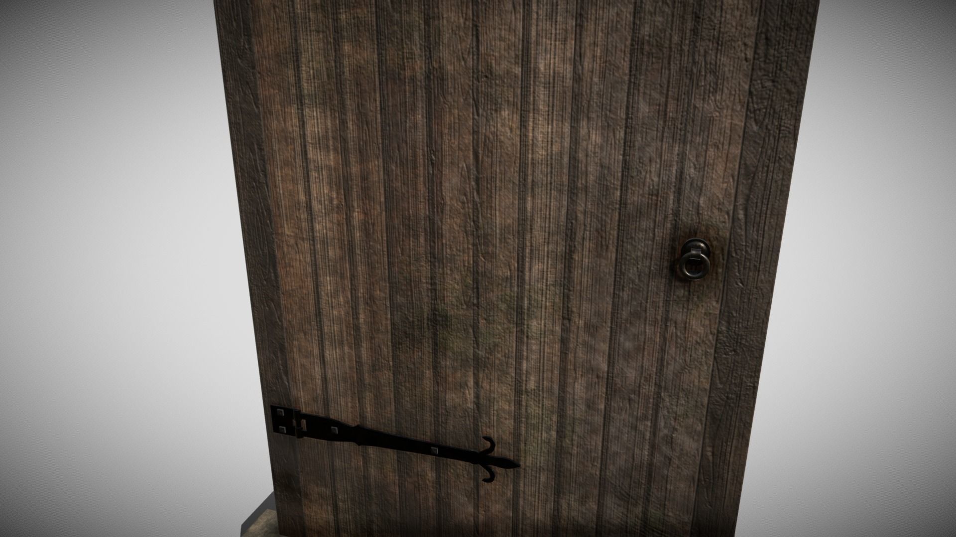 Medieval Door Low-poly 3D model_2