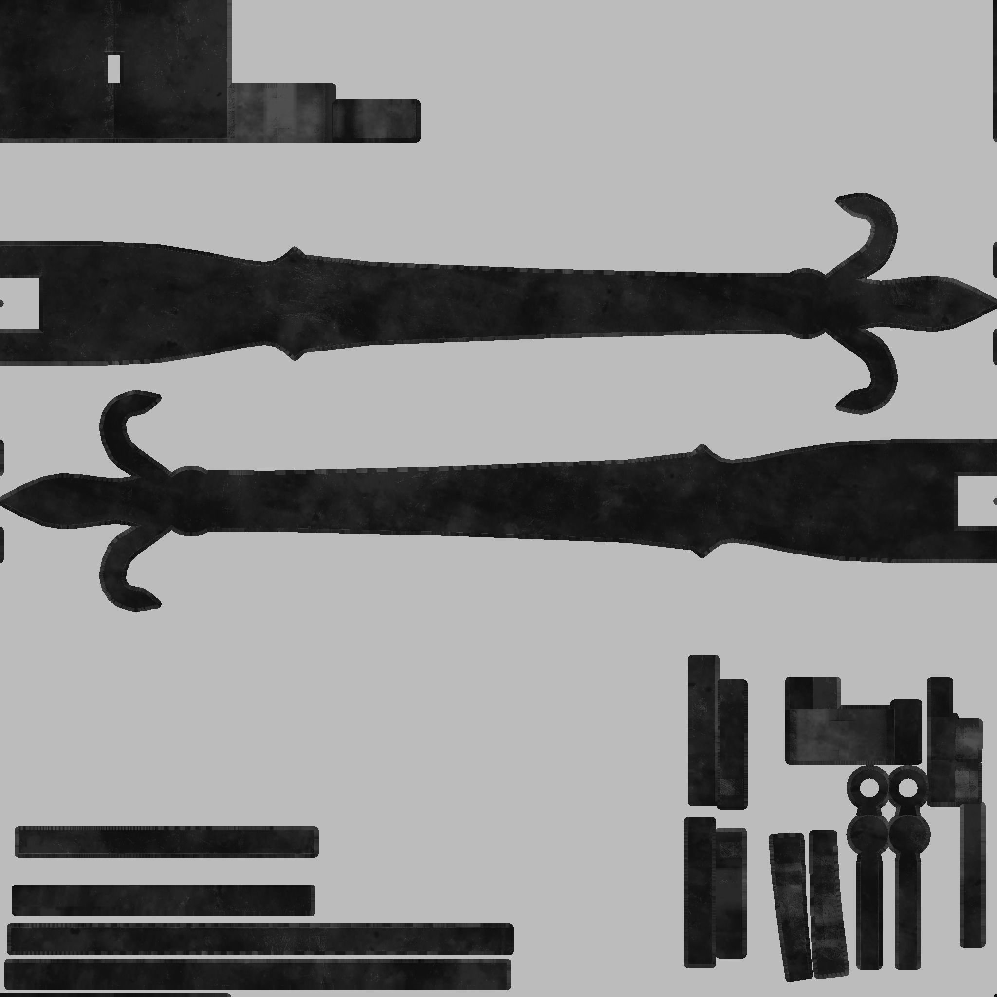 Medieval Door Low-poly 3D model_8