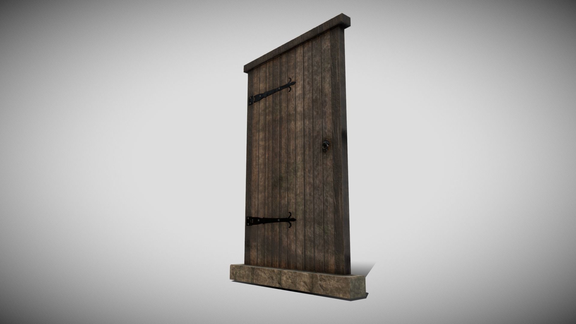 Medieval Door Low-poly 3D model_1