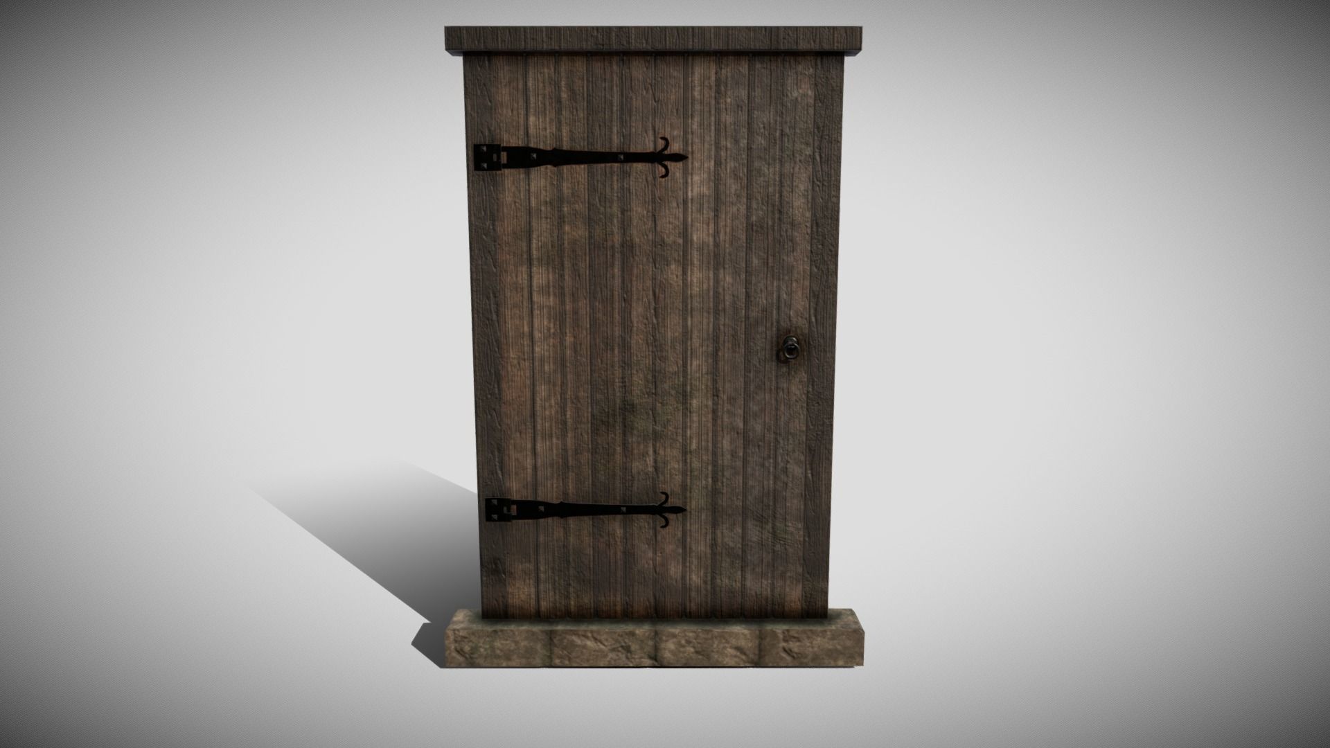 Medieval Door Low-poly 3D model_6