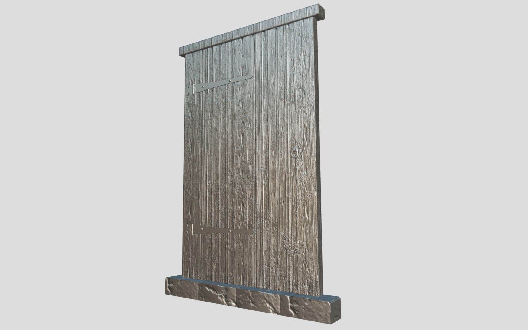 Medieval Door Low-poly 3D model_14