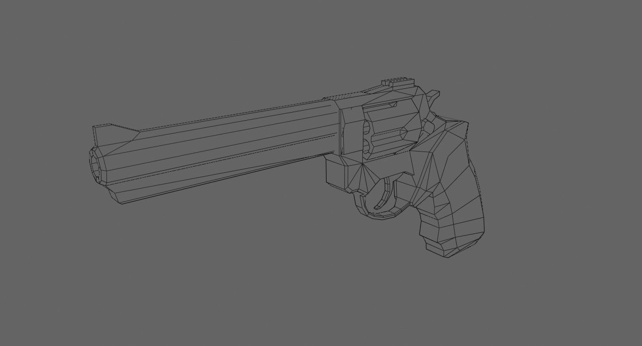 Chrome Revolver 44 - Magnum - Gun - Arma Low-poly 3D model_19