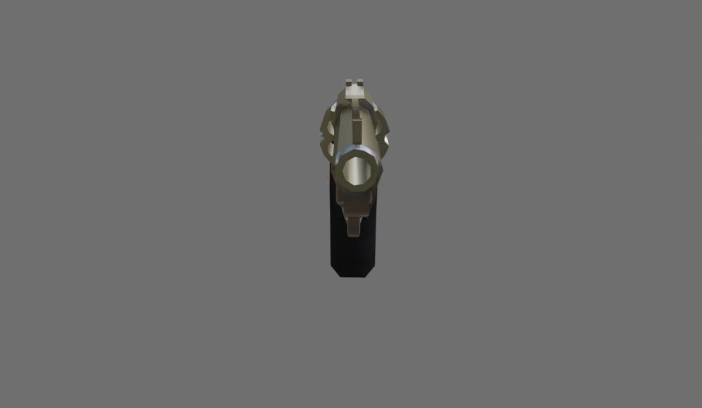 Chrome Revolver 44 - Magnum - Gun - Arma Low-poly 3D model_8