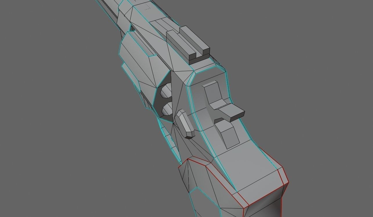 Chrome Revolver 44 - Magnum - Gun - Arma Low-poly 3D model_14