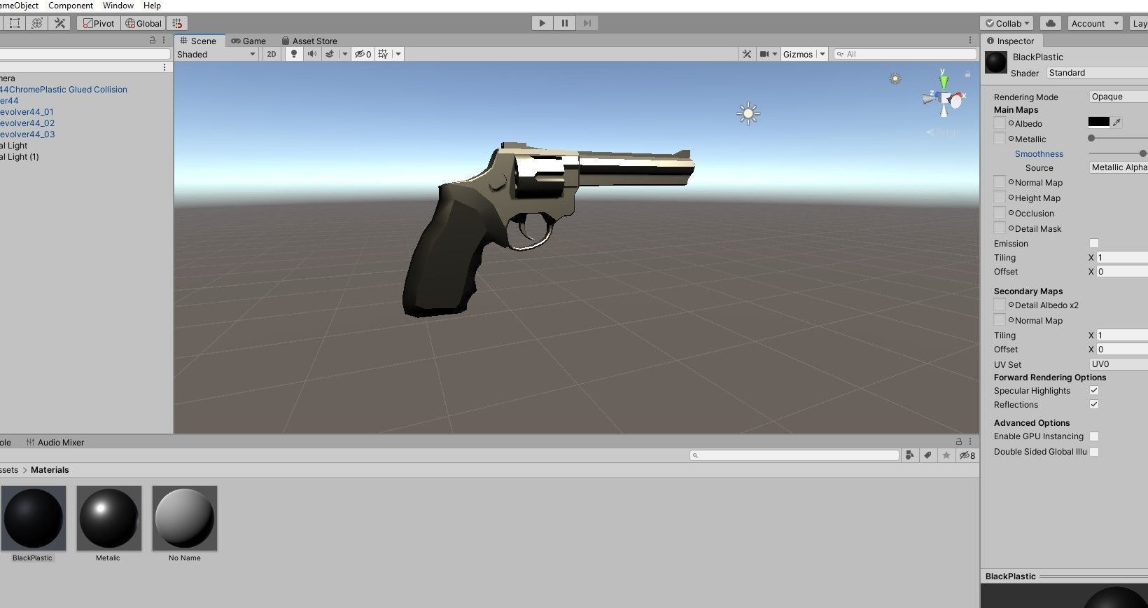 Chrome Revolver 44 - Magnum - Gun - Arma Low-poly 3D model_4