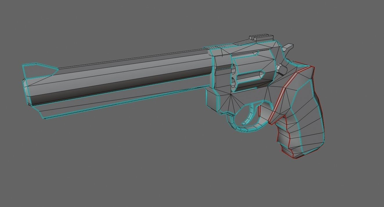 Chrome Revolver 44 - Magnum - Gun - Arma Low-poly 3D model_18