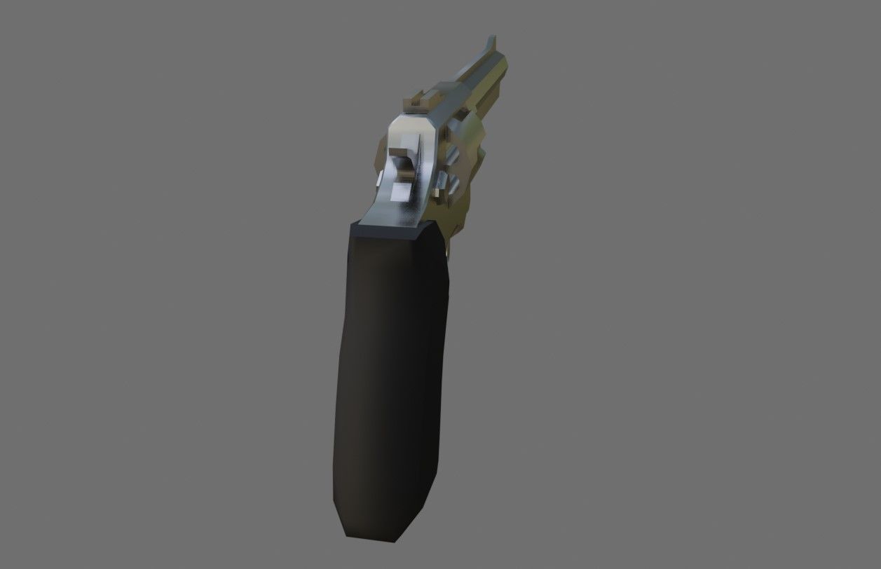 Chrome Revolver 44 - Magnum - Gun - Arma Low-poly 3D model_11