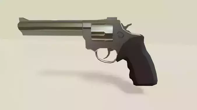 Chrome Revolver 44 - Magnum - Gun - Arma Low-poly 3D model