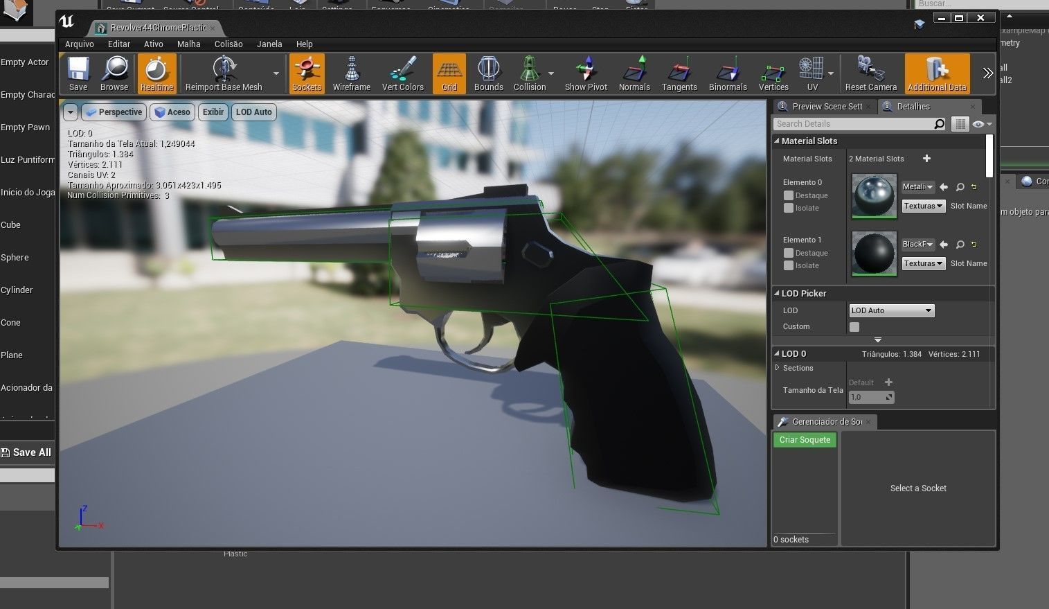 Chrome Revolver 44 - Magnum - Gun - Arma Low-poly 3D model_20