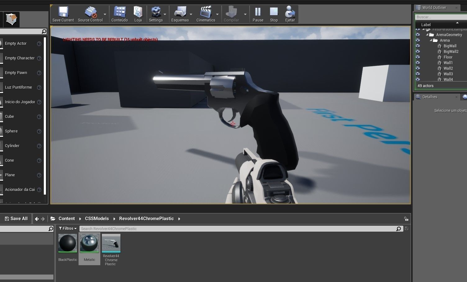 Chrome Revolver 44 - Magnum - Gun - Arma Low-poly 3D model_5