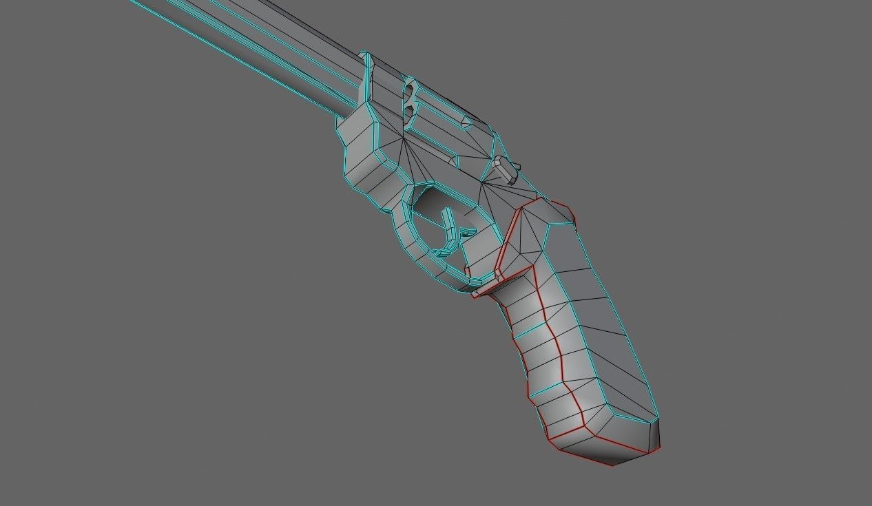 Chrome Revolver 44 - Magnum - Gun - Arma Low-poly 3D model_16