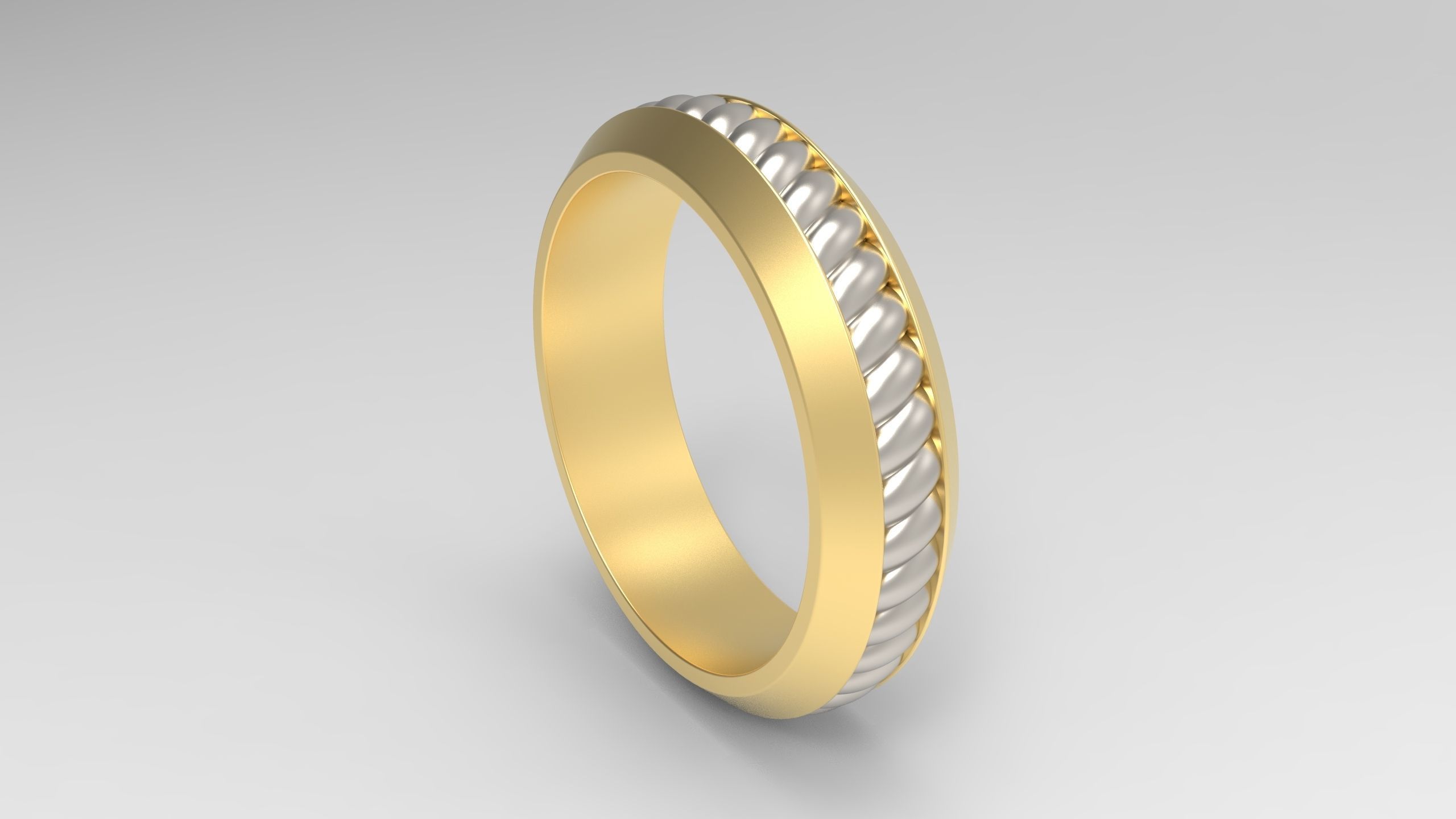 David Yurman Cable Inset Band Ring in Us Size 3D print model_3