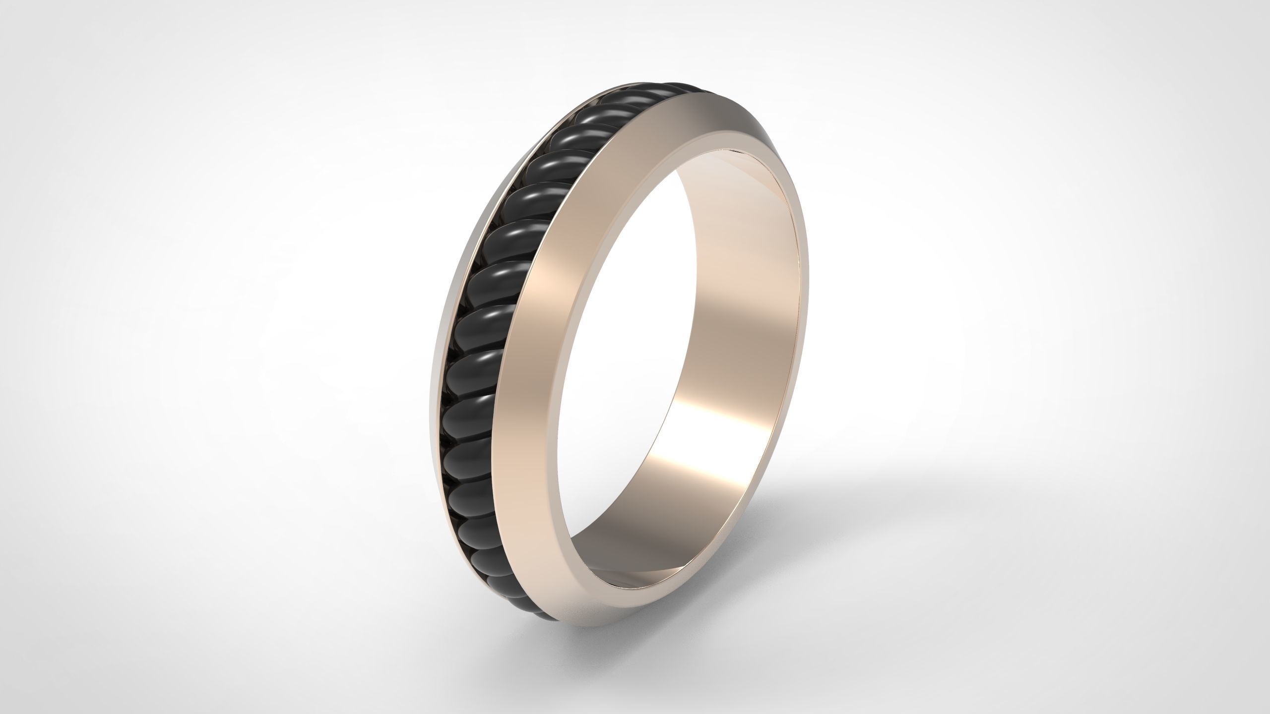 David Yurman Cable Inset Band Ring in Us Size 3D print model_4