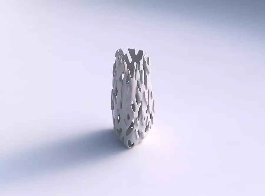 Vase curved tipping triangle with smooth cuts and 3D print model