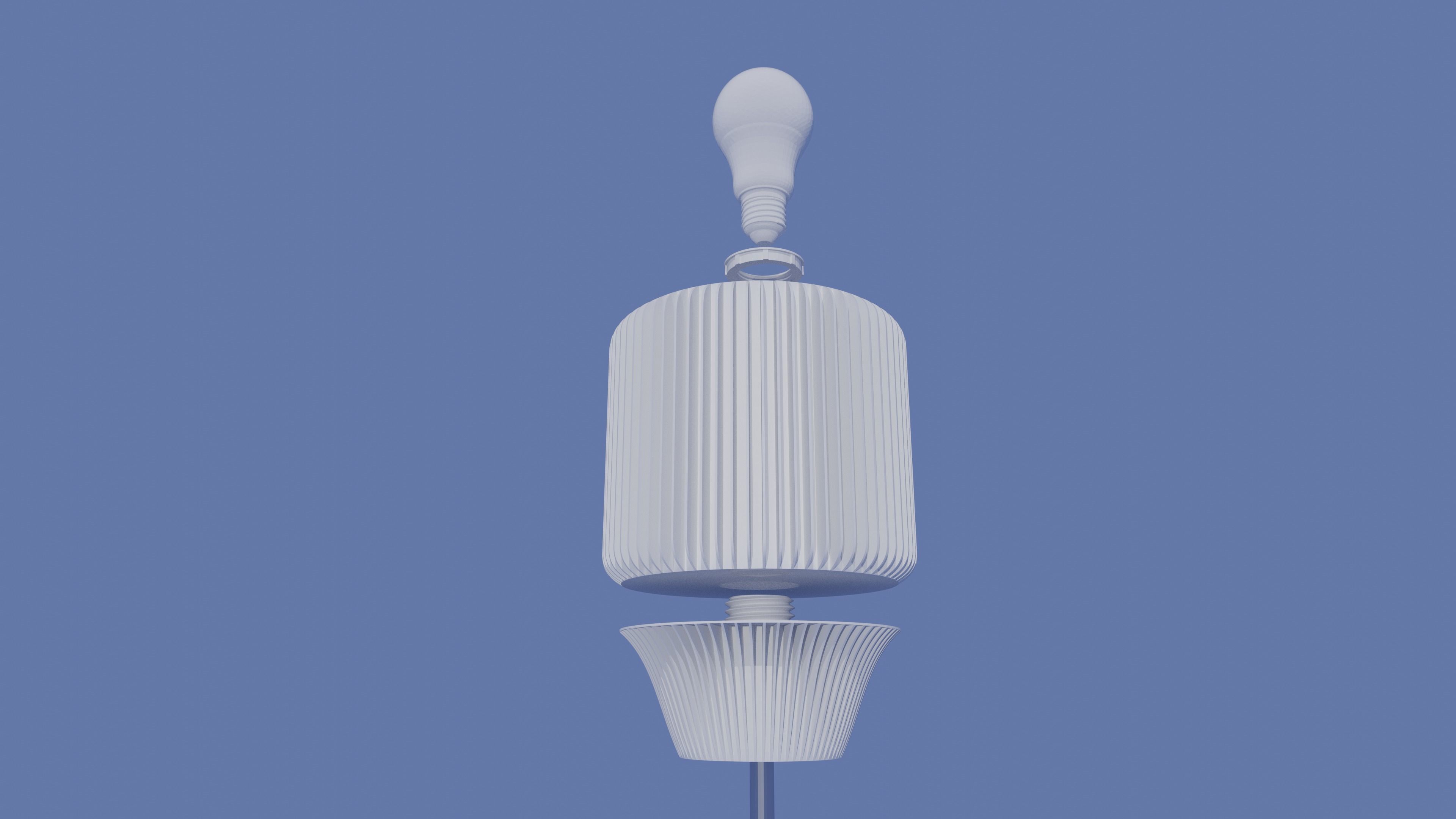 Table lamp shade for standard E27 mount RADIATOR SERIES 3D print model_2