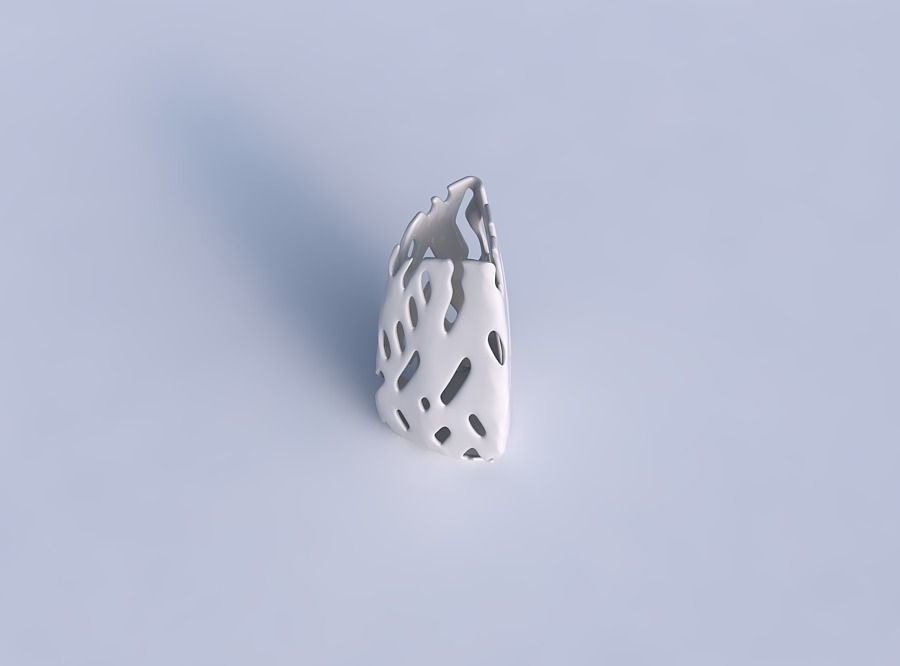 Vase curved tipping triangle with smooth cuts 3D print model_1
