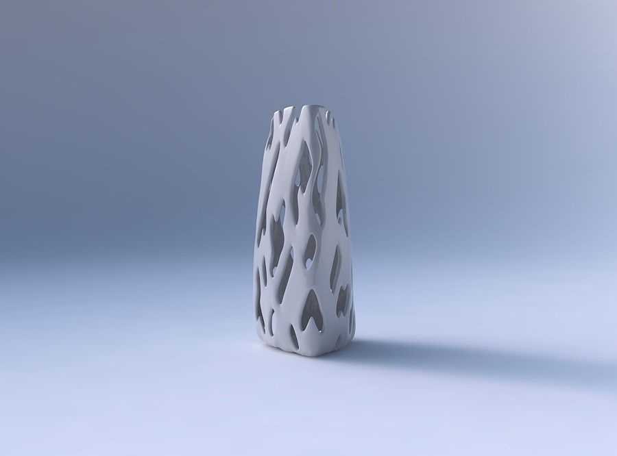 Vase curved tipping triangle with smooth cuts 3D print model_4