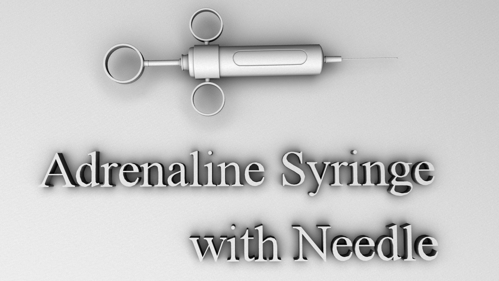 Adrenaline Syringe with needle Low-poly 3D model_10