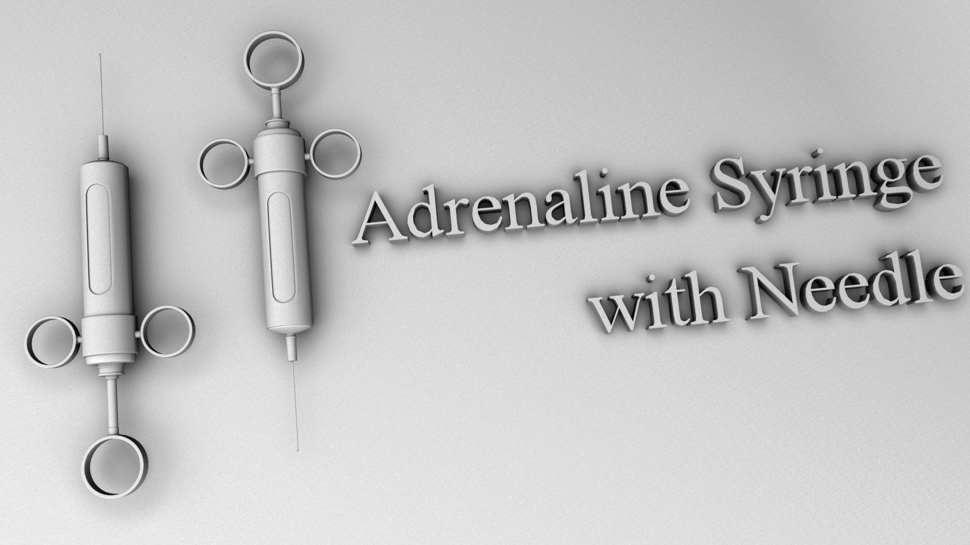 Adrenaline Syringe with needle Low-poly 3D model_8
