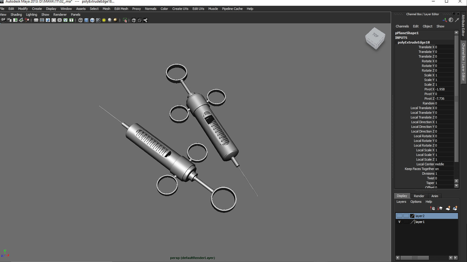 Adrenaline Syringe with needle Low-poly 3D model_9