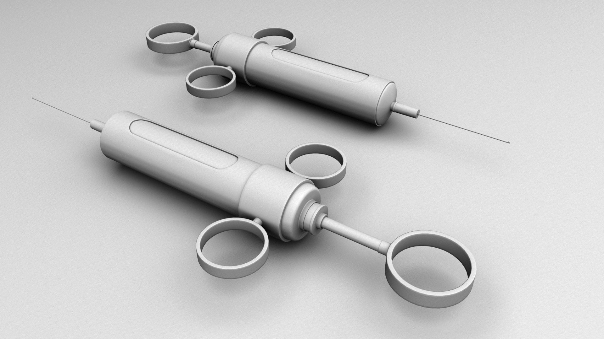 Adrenaline Syringe with needle Low-poly 3D model_7