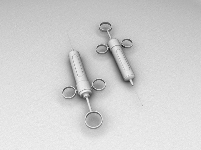 Adrenaline Syringe with needle Low-poly 3D model_12