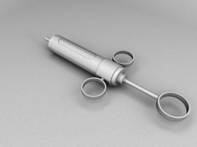 Adrenaline Syringe with needle Low-poly 3D model_14