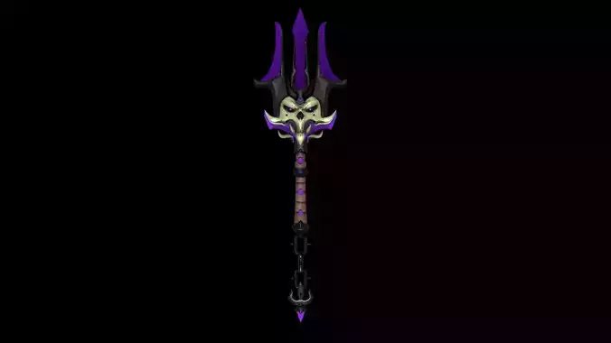 Stylized Skull Trident Low-poly 3D model