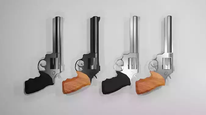 Revolver Magnum 44 Pack 3D Model Collection