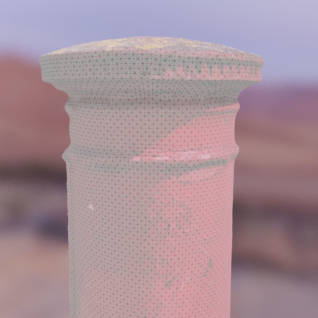 Photoscan 3D asset - London Mail Post Service Box Low-poly 3D model_10