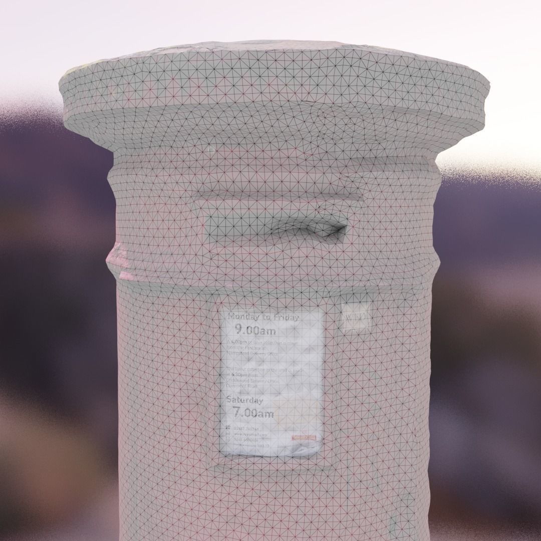 Photoscan 3D asset - London Mail Post Service Box Low-poly 3D model_6