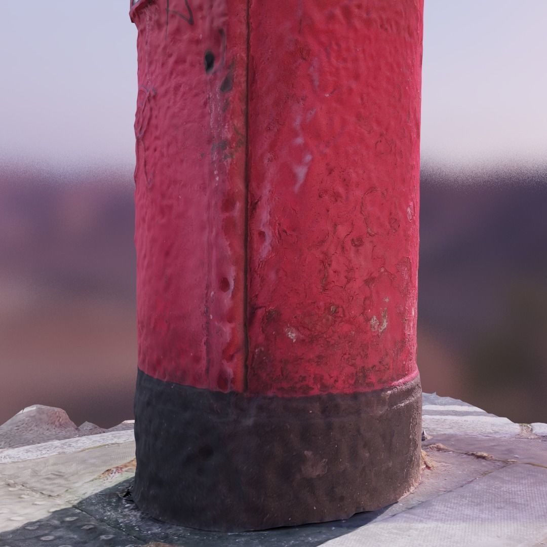 Photoscan 3D asset - London Mail Post Service Box Low-poly 3D model_11