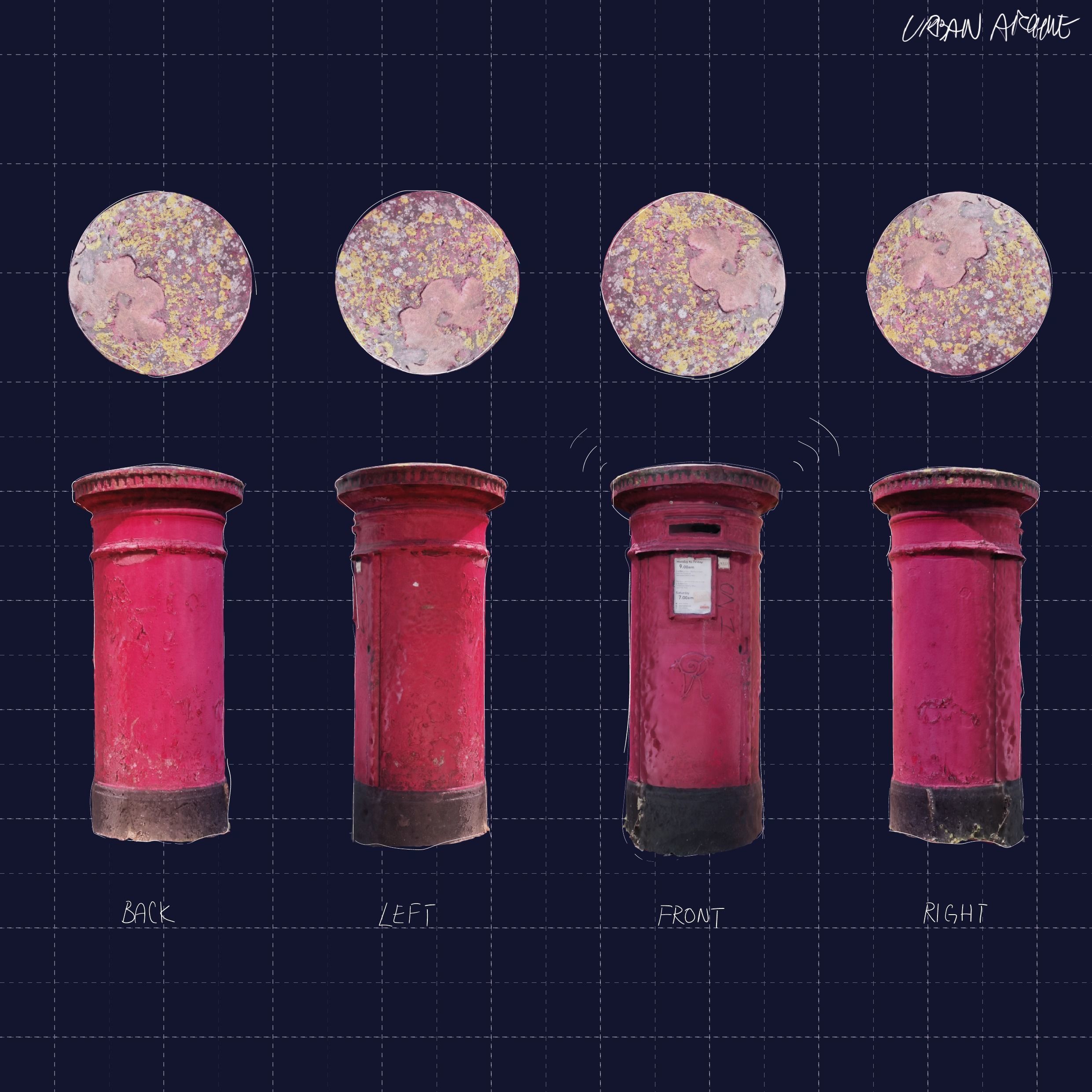 Photoscan 3D asset - London Mail Post Service Box Low-poly 3D model_3