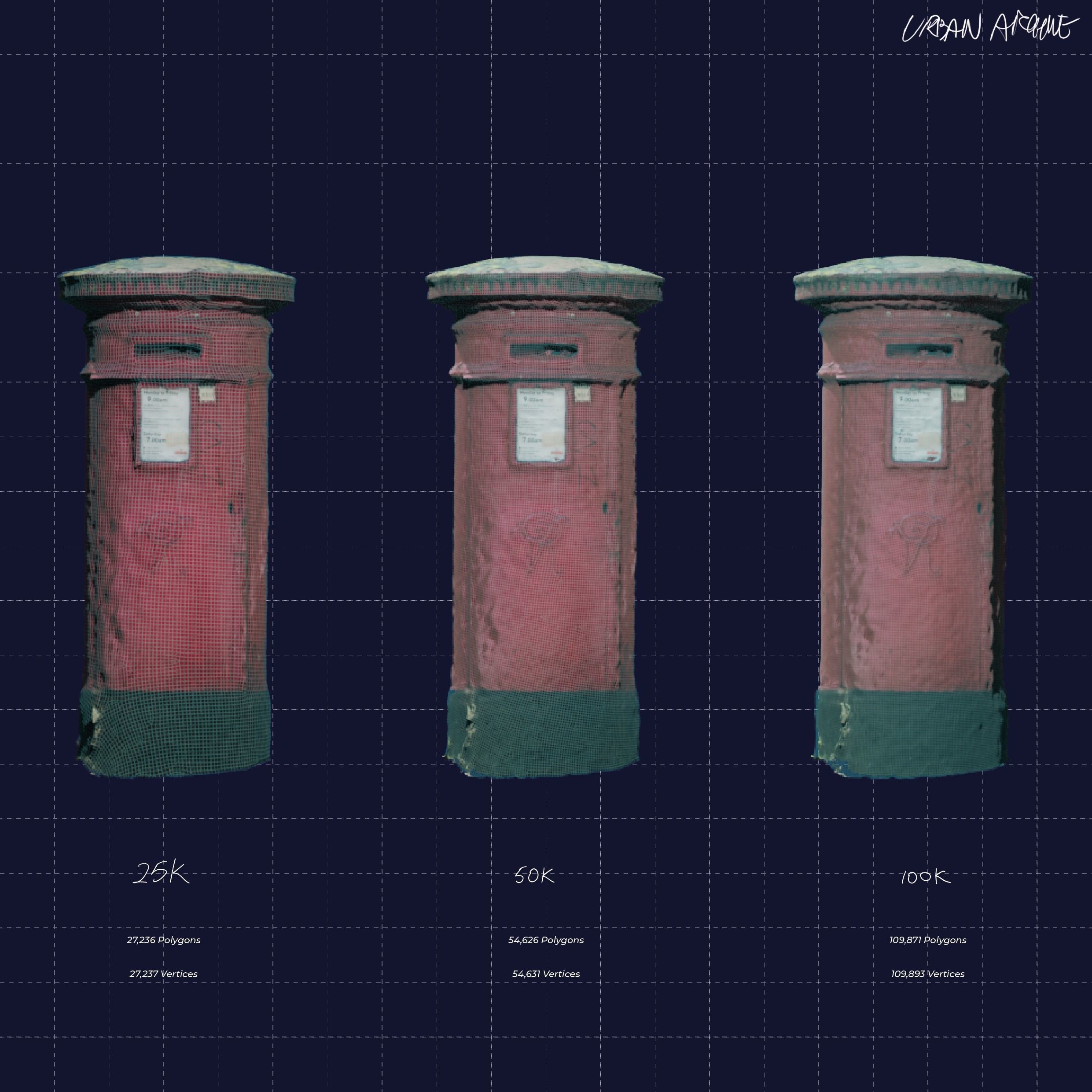 Photoscan 3D asset - London Mail Post Service Box Low-poly 3D model_4