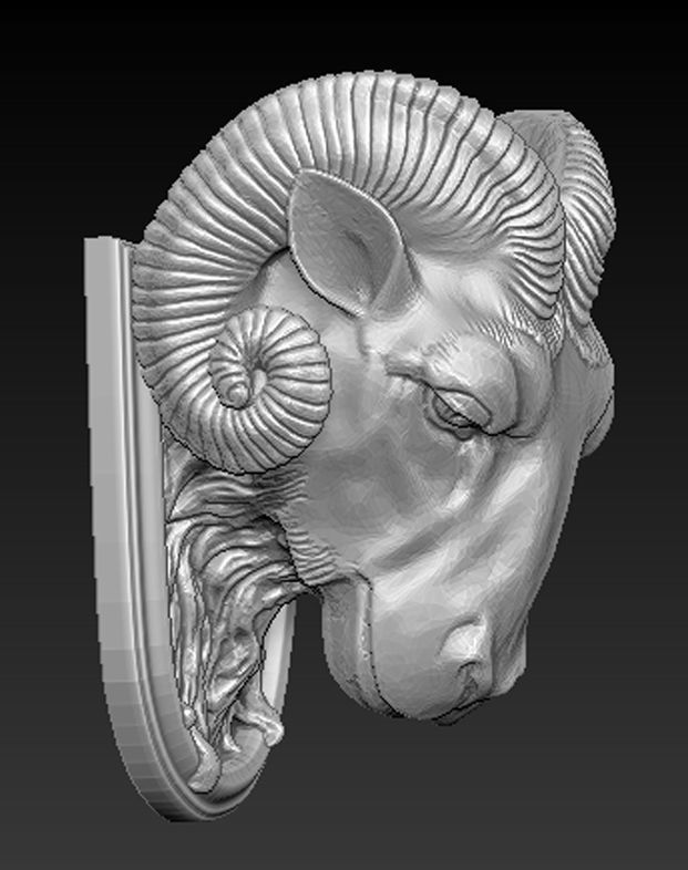Ram Carved 3D model 3D print model_4